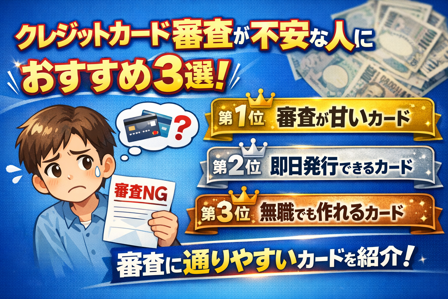 クレジットカード審査が不安な人におすすめのカード3選【通りやすいコツも解説】